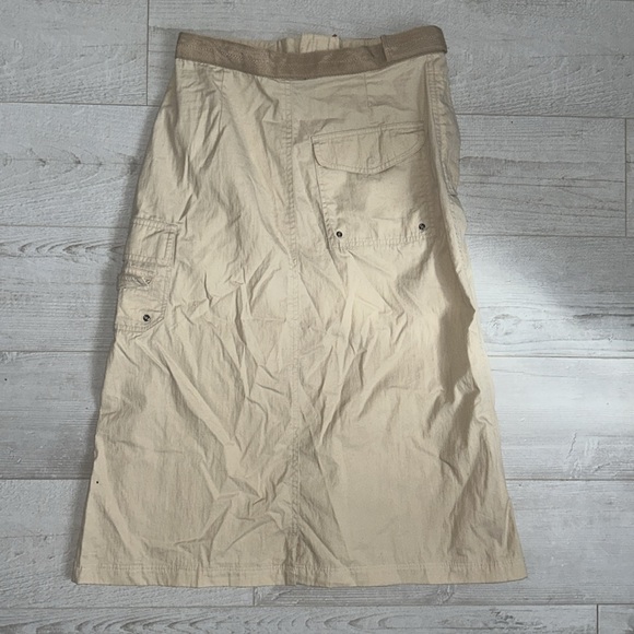 ✨ Vintage long skirt cargo khaki with orange zipper - Picture 4 of 4